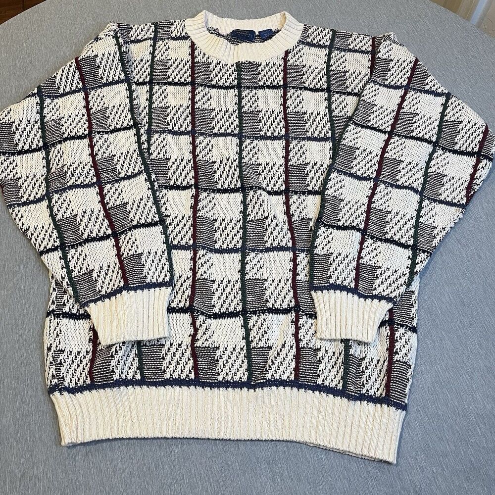 Vintage Mervyns Cambridge Classics Men Sweater Size Large Long Sleeve Cotton USA